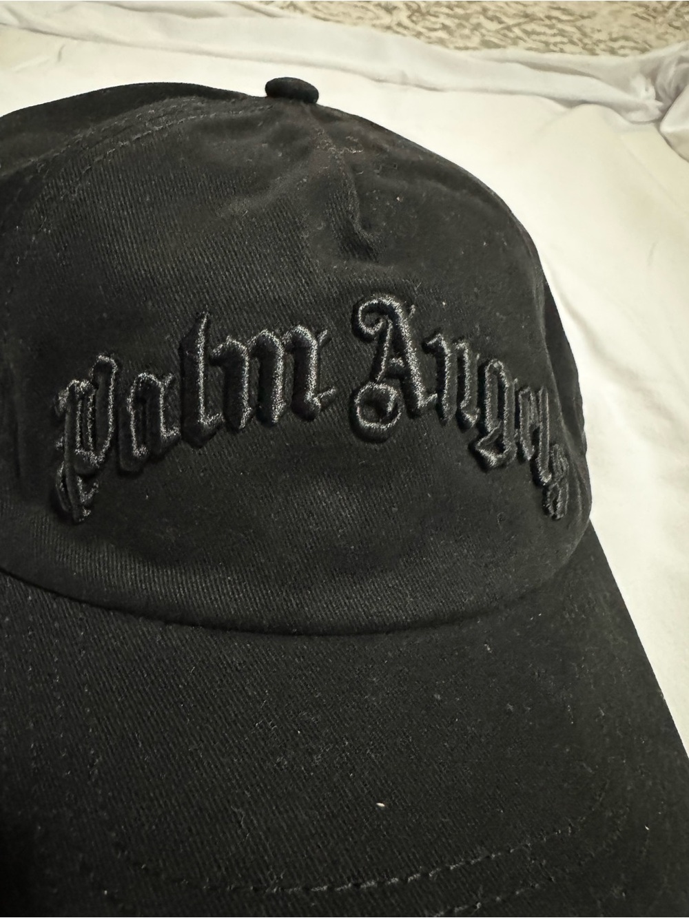 Palm Angels Black Embroidered Baseball Cap